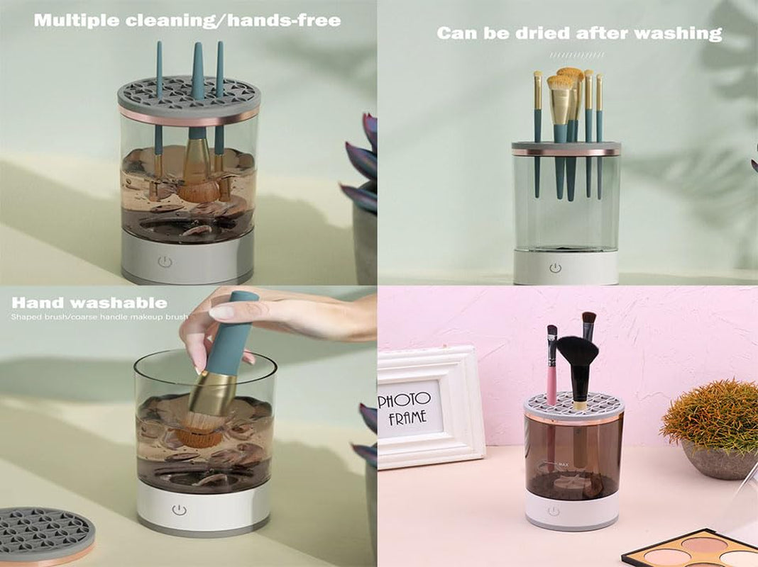 Brushly Pro Cosmetic Brush Cleaner,Brushy Makeup Brush Cleaner, Automatic Spinning Makeup Brush Cleaner for for All Size,Upgraded Electric Makeup Brush Cleaner.