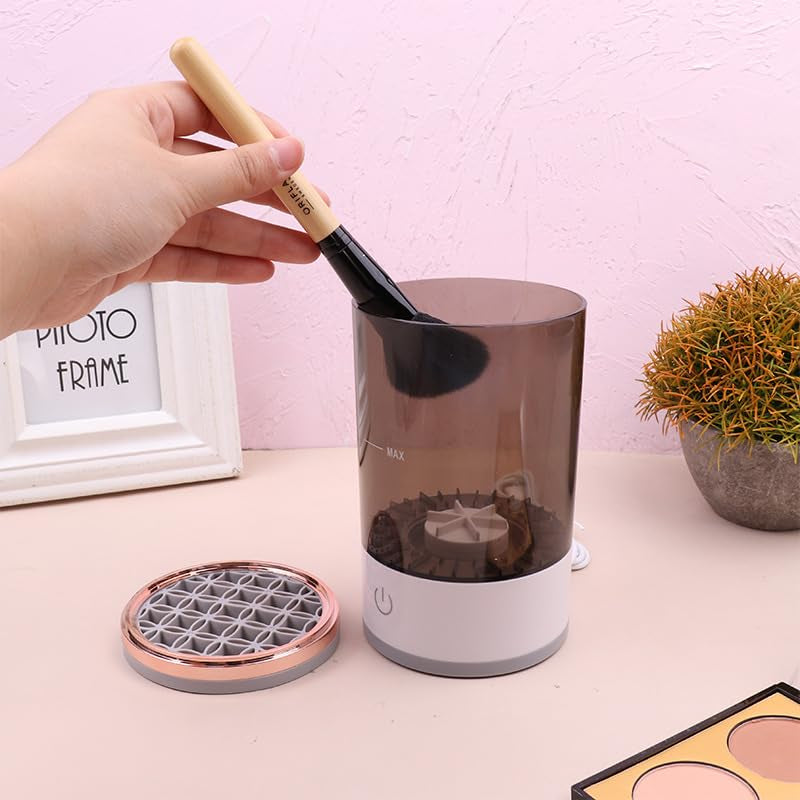 Brushly Pro Cosmetic Brush Cleaner,Brushy Makeup Brush Cleaner, Automatic Spinning Makeup Brush Cleaner for for All Size,Upgraded Electric Makeup Brush Cleaner.